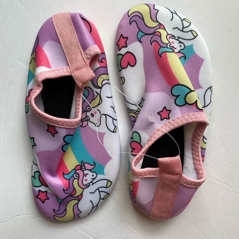 Little girls water shoes with unicorns